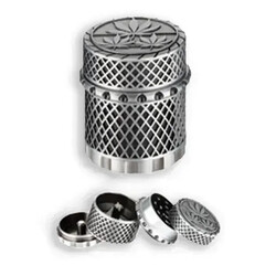 Antique Silver Grinder 4 Piece Aluminum 45MM - image 1 | Vape King