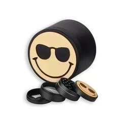 Smiley Face Grinder 4 Piece Aluminum - image 1 | Vape King