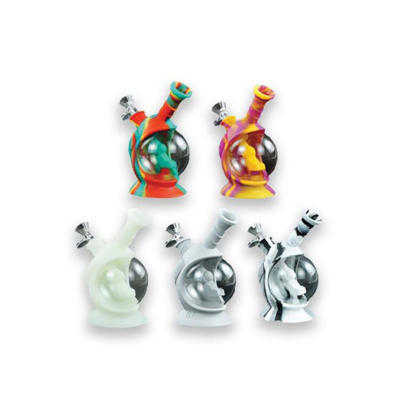 Silicone and Glass Bong - Astronaut 17CM Assorted Colours - image 1 | Vape King