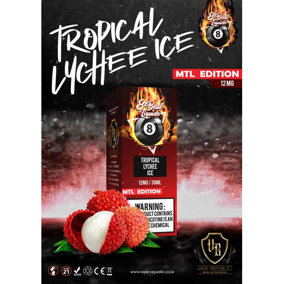 8Ball MTL -Tropical Lychee 12MG 30ML - image 1 | Vape King