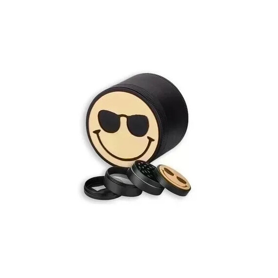 Smiley Face Grinder 4 Piece Aluminum - image 1 | Vape King