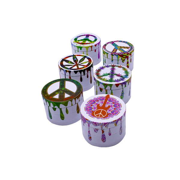 Tobacco Grinder – 4 Part Metal Coloured Drips - image 3 | Vape King