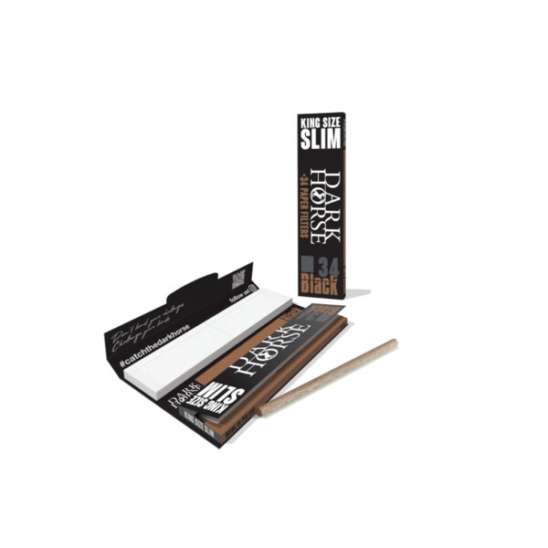 Dark Horse Papers - King Size Slim Black Paper & Tips - image 1 | Vape King