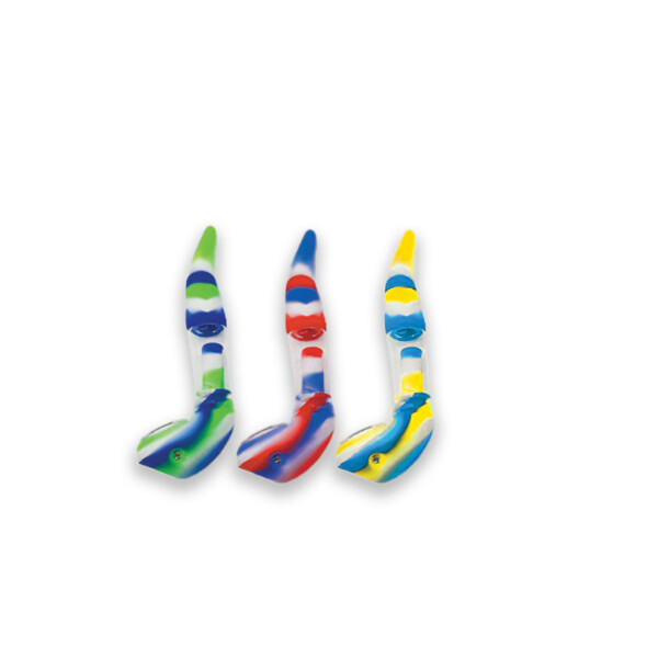 Rasta Pipe Silicone w/Glass Pipe Assorted 15.5CM - image 1 | Vape King