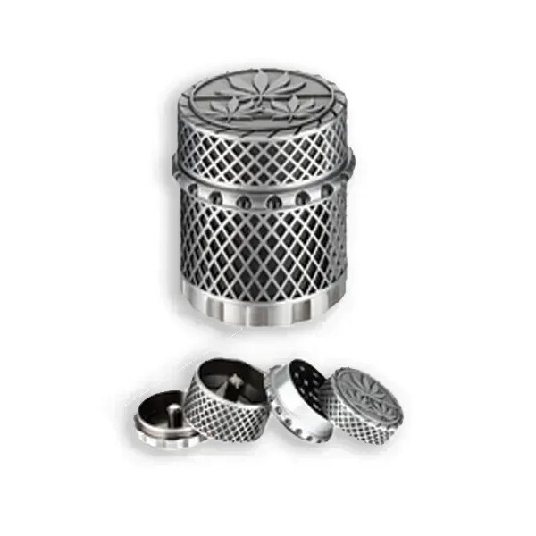 Antique Silver Grinder 4 Piece Aluminum 45MM - image 1 | Vape King