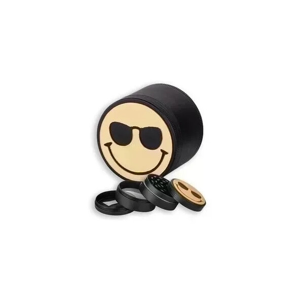 Smiley Face Grinder 4 Piece Aluminum - image 1 | Vape King